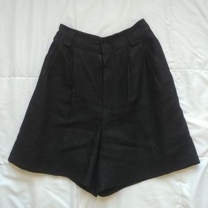 Vintage Pleated Linen Shorts